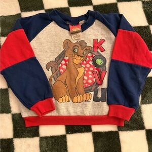 Vintage Disney Kids Kovu Raglan Sweatshirt - Gray, Navy, Red